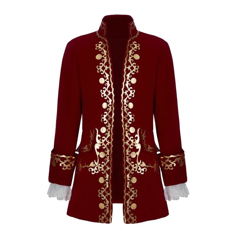 Tudor King Prince Rococo Costume - Red Velvet Colonial Noble Regent Uniform | Astricos Custom Cosplay-Astricos