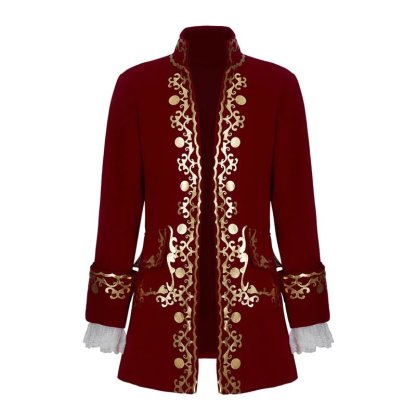 Tudor King Prince Rococo Costume - Red Velvet Colonial Noble Regent Uniform | Astricos Custom Cosplay-Astricos