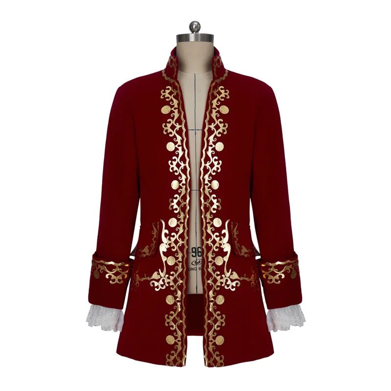 Tudor King Prince Rococo Costume - Red Velvet Colonial Noble Regent Uniform | Astricos Custom Cosplay-Astricos