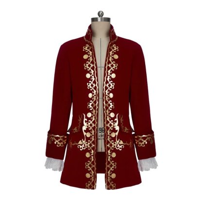 Tudor King Prince Rococo Costume - Red Velvet Colonial Noble Regent Uniform | Astricos Custom Cosplay-Astricos