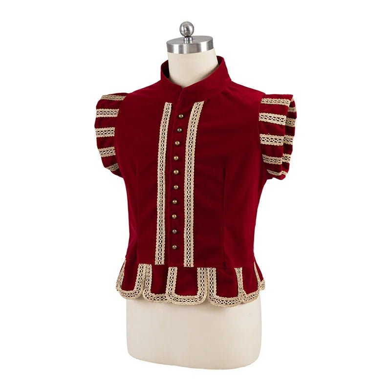Tudor Prince Red Vest Costume - Medieval Renaissance Nobleman Outfit for Men | Astricos Cosplay-Astricos
