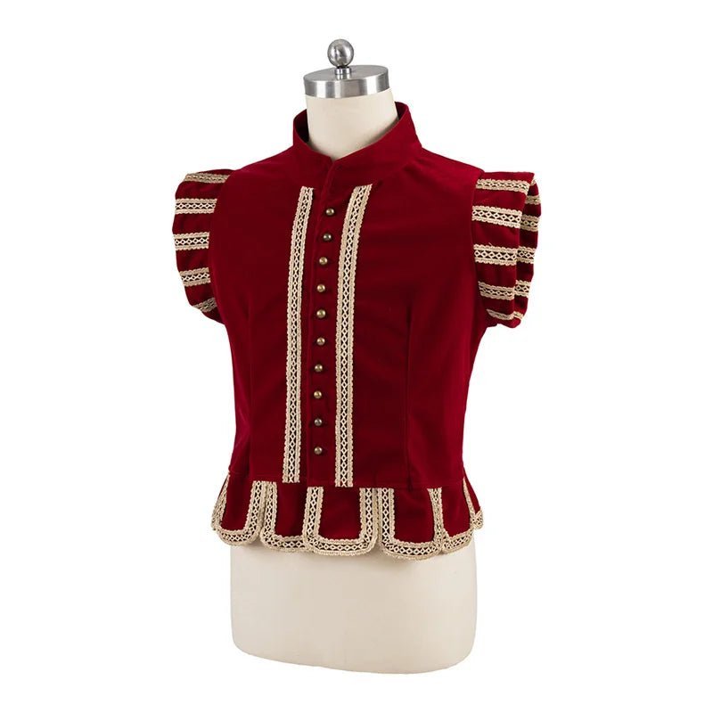 Tudor Prince Red Vest Costume - Medieval Renaissance Nobleman Outfit for Men | Astricos Cosplay-Astricos