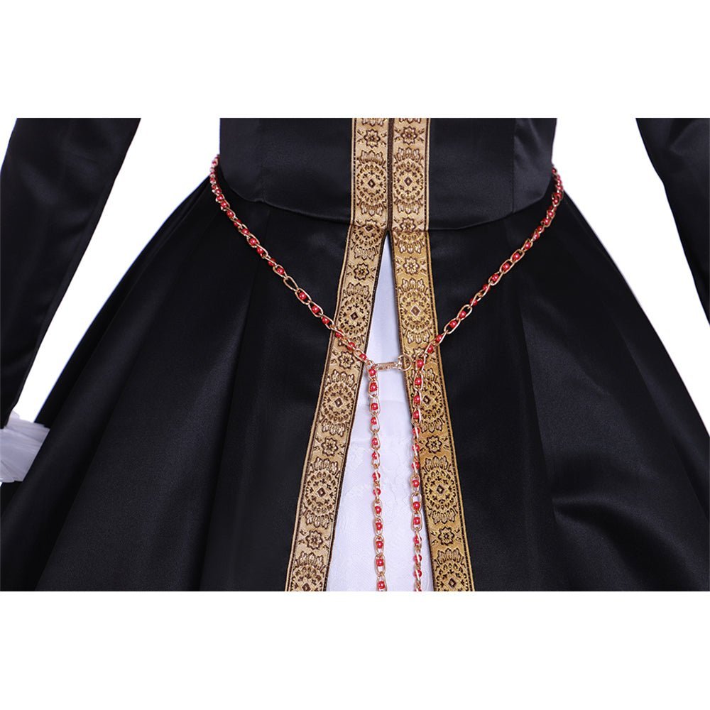 Queen Elizabeth I Tudor Ball Gown Cosplay Costume | Black & White Historical Dress-Astricos