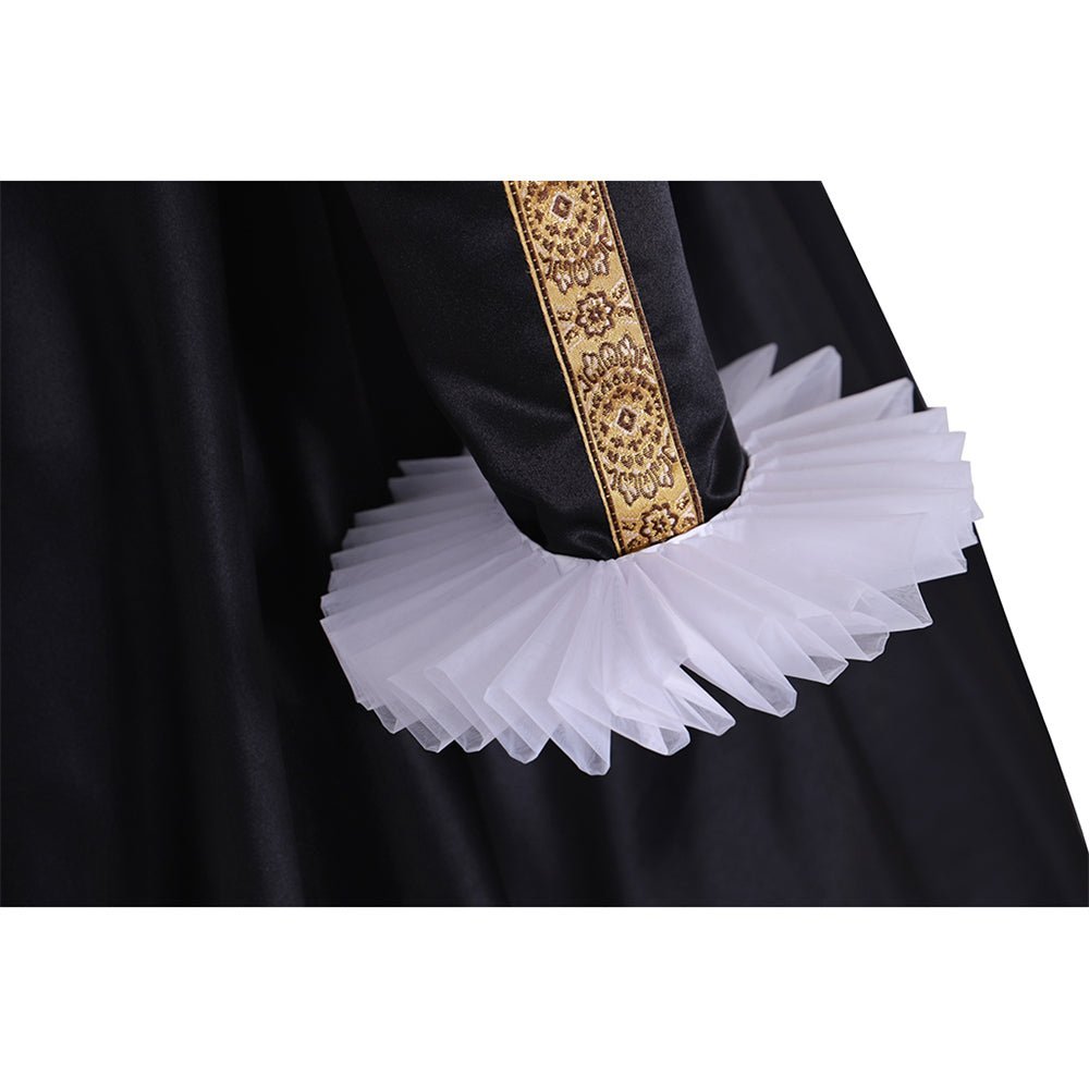 Queen Elizabeth I Tudor Ball Gown Cosplay Costume | Black & White Historical Dress-Astricos