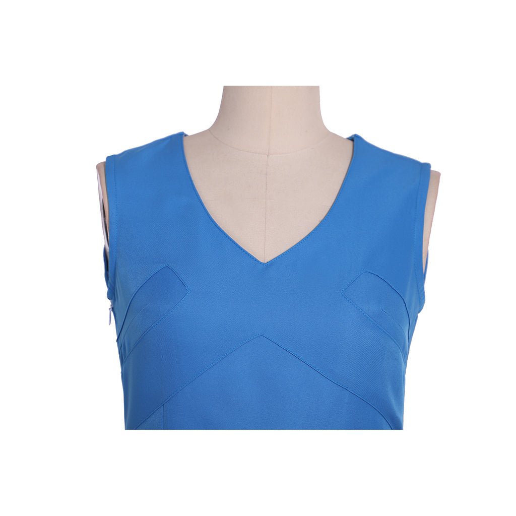 Daenerys Targaryen Blue Dress Cosplay Costume with Cape - Authentic TV Series Outfit for Women-Astricos