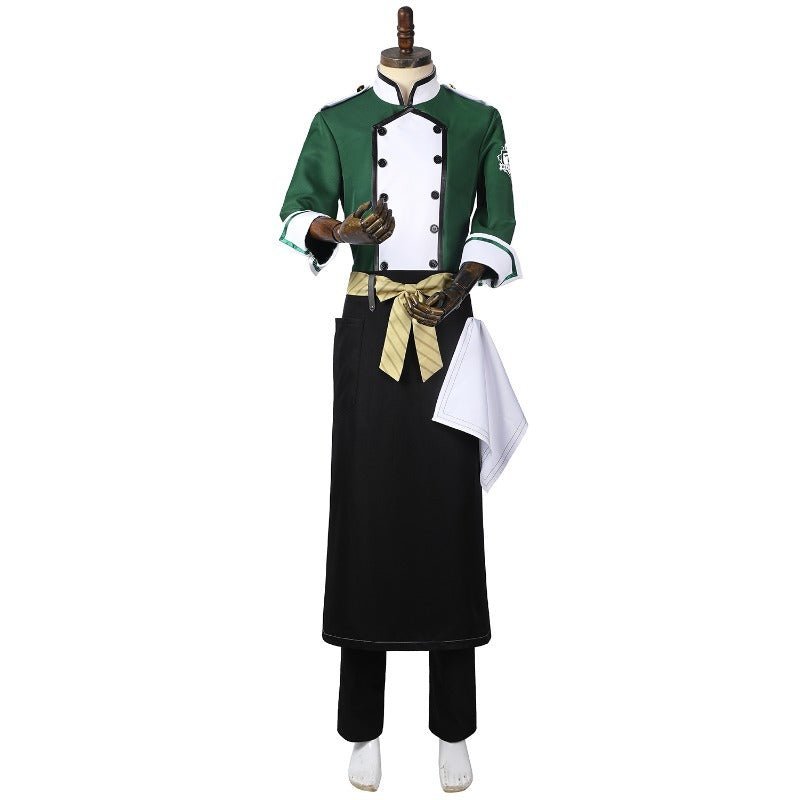 Twisted Wonderland NRC Chef Silver Riddle Cosplay Costume Set - Customized Outfit-Astricos