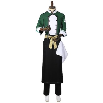 Twisted Wonderland NRC Chef Silver Riddle Cosplay Costume Set - Customized Outfit-Astricos