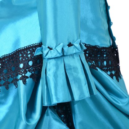 Victorian 1860s Blue Bustle Ball Gown - British Aristocratic Walking Dress | Astricos-Astricos