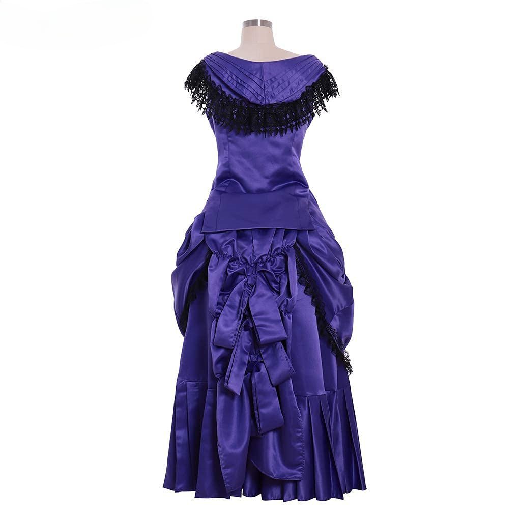 Victorian Bustle Gown | Elegant Queen’s Gothic Georgian Dress for Masquerade & Reenactment-Astricos