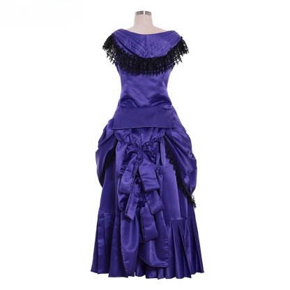 Victorian Bustle Gown | Elegant Queen’s Gothic Georgian Dress for Masquerade & Reenactment-Astricos