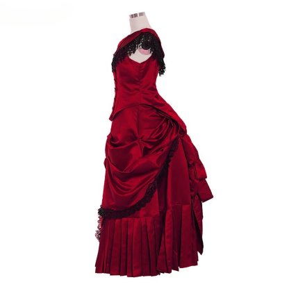 Victorian Bustle Gown | Elegant Queen’s Gothic Georgian Dress for Masquerade & Reenactment-Astricos