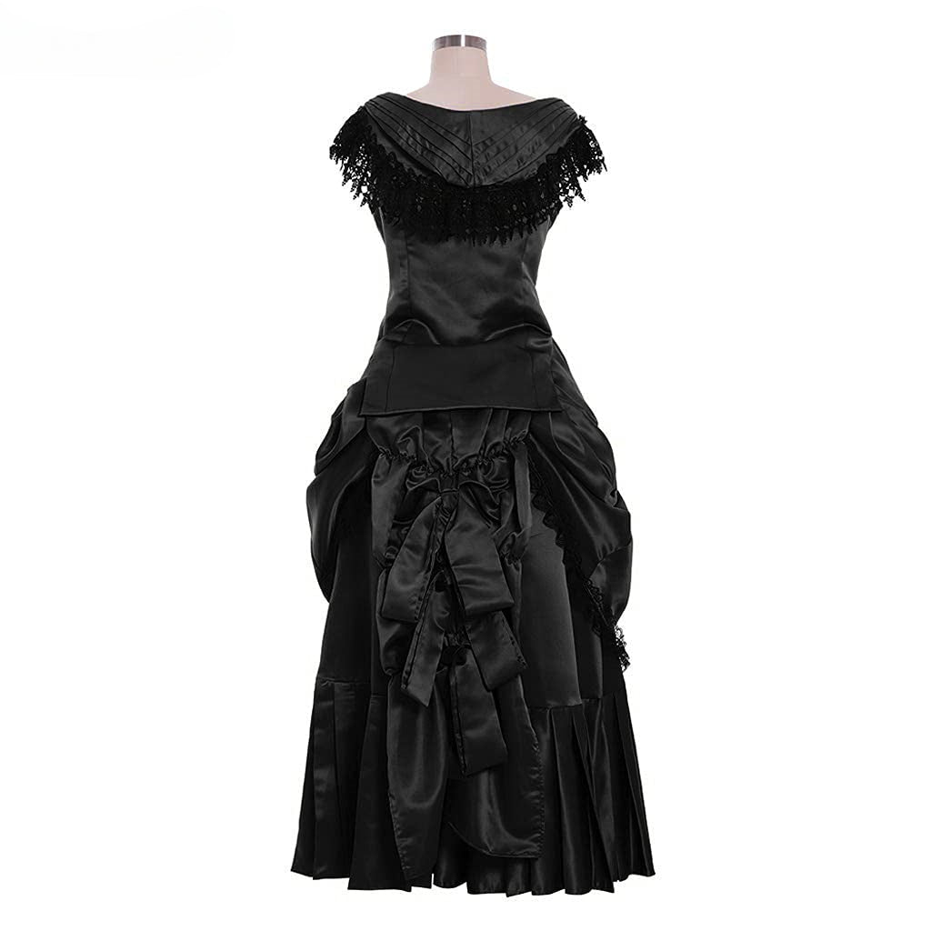 Victorian Bustle Gown | Elegant Queen’s Gothic Georgian Dress for Masquerade & Reenactment-Astricos