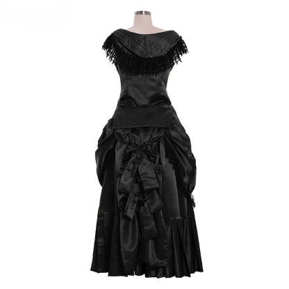 Victorian Bustle Gown | Elegant Queen’s Gothic Georgian Dress for Masquerade & Reenactment-Astricos