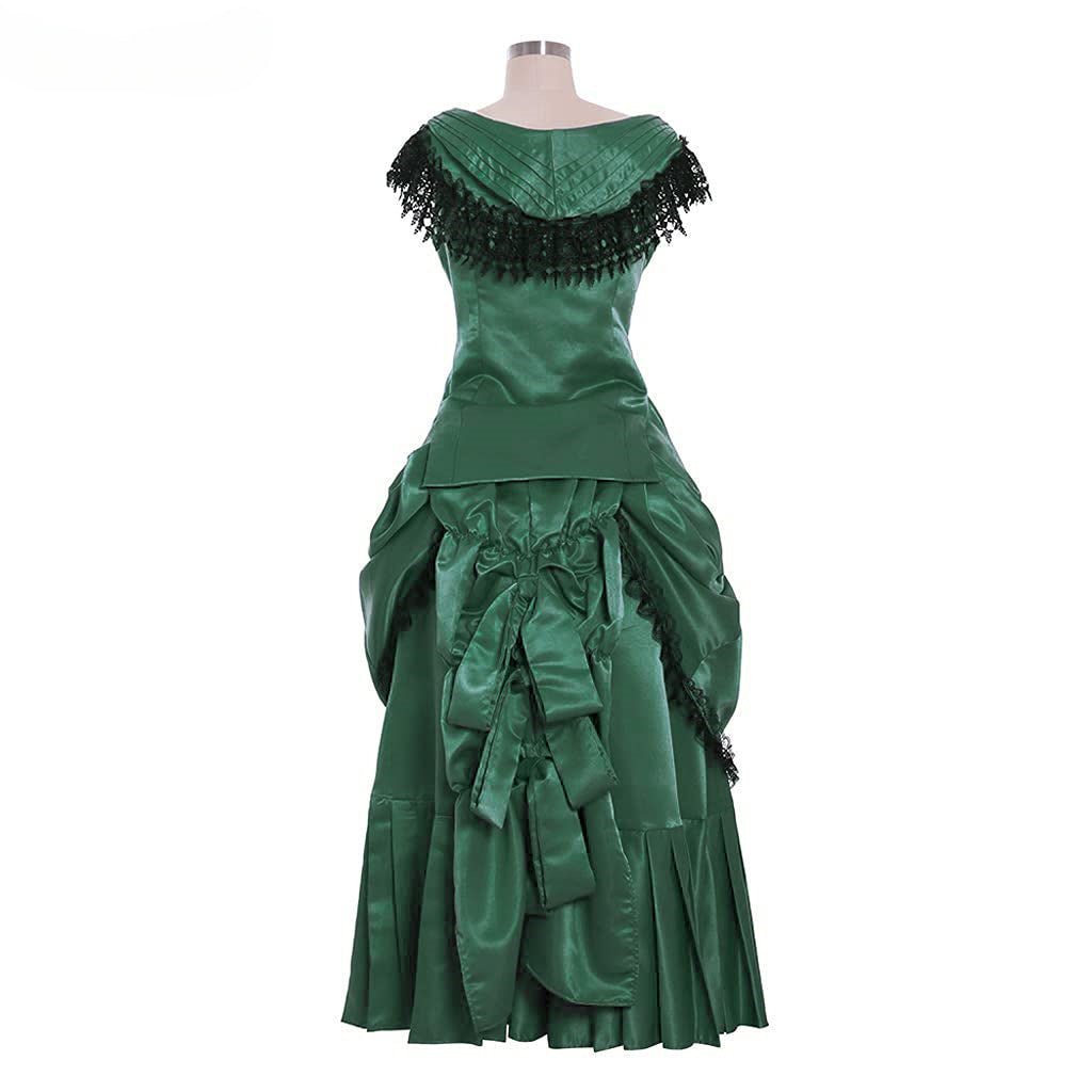 Victorian Bustle Gown | Elegant Queen’s Gothic Georgian Dress for Masquerade & Reenactment-Astricos
