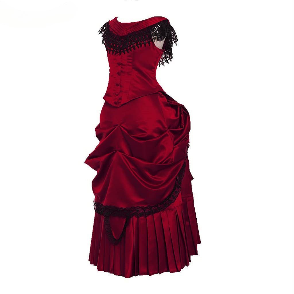 Victorian Bustle Gown | Elegant Queen’s Gothic Georgian Dress for Masquerade & Reenactment-Astricos