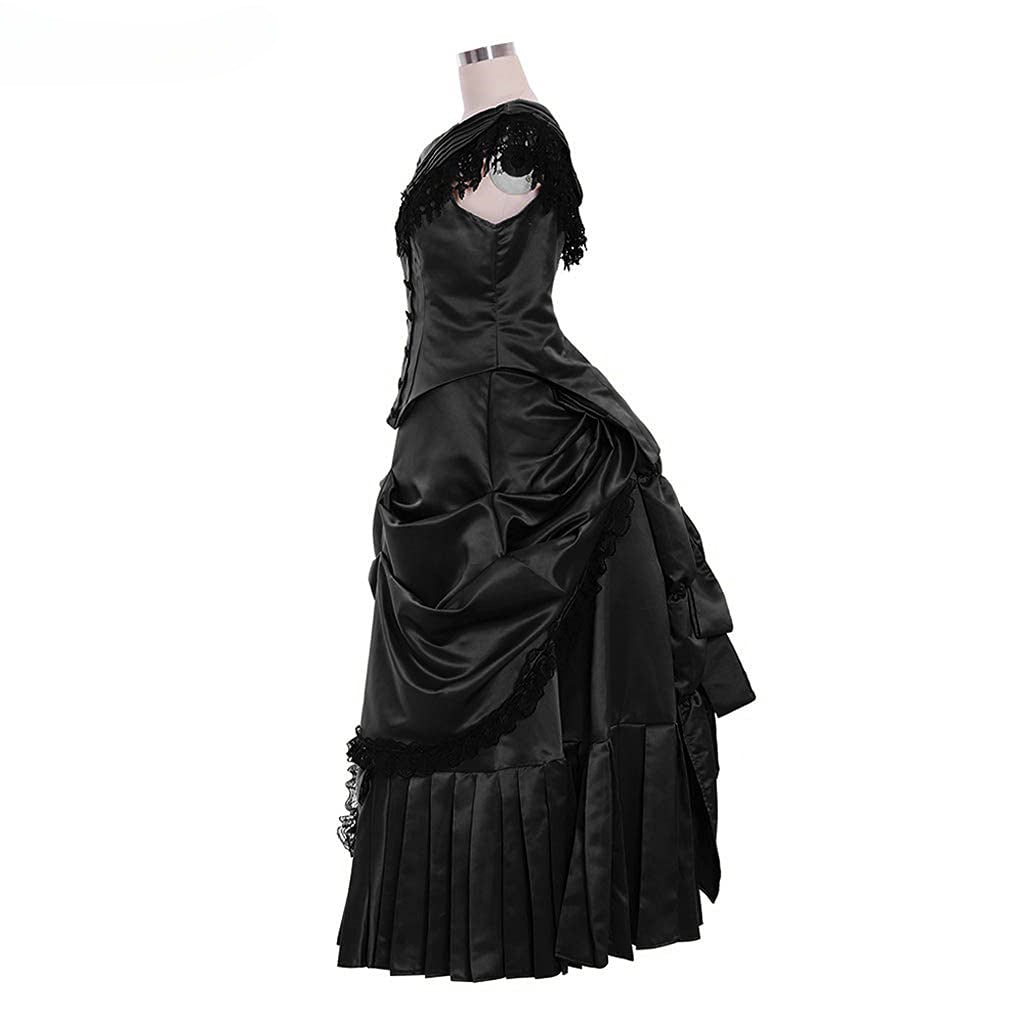 Victorian Bustle Gown | Elegant Queen’s Gothic Georgian Dress for Masquerade & Reenactment-Astricos
