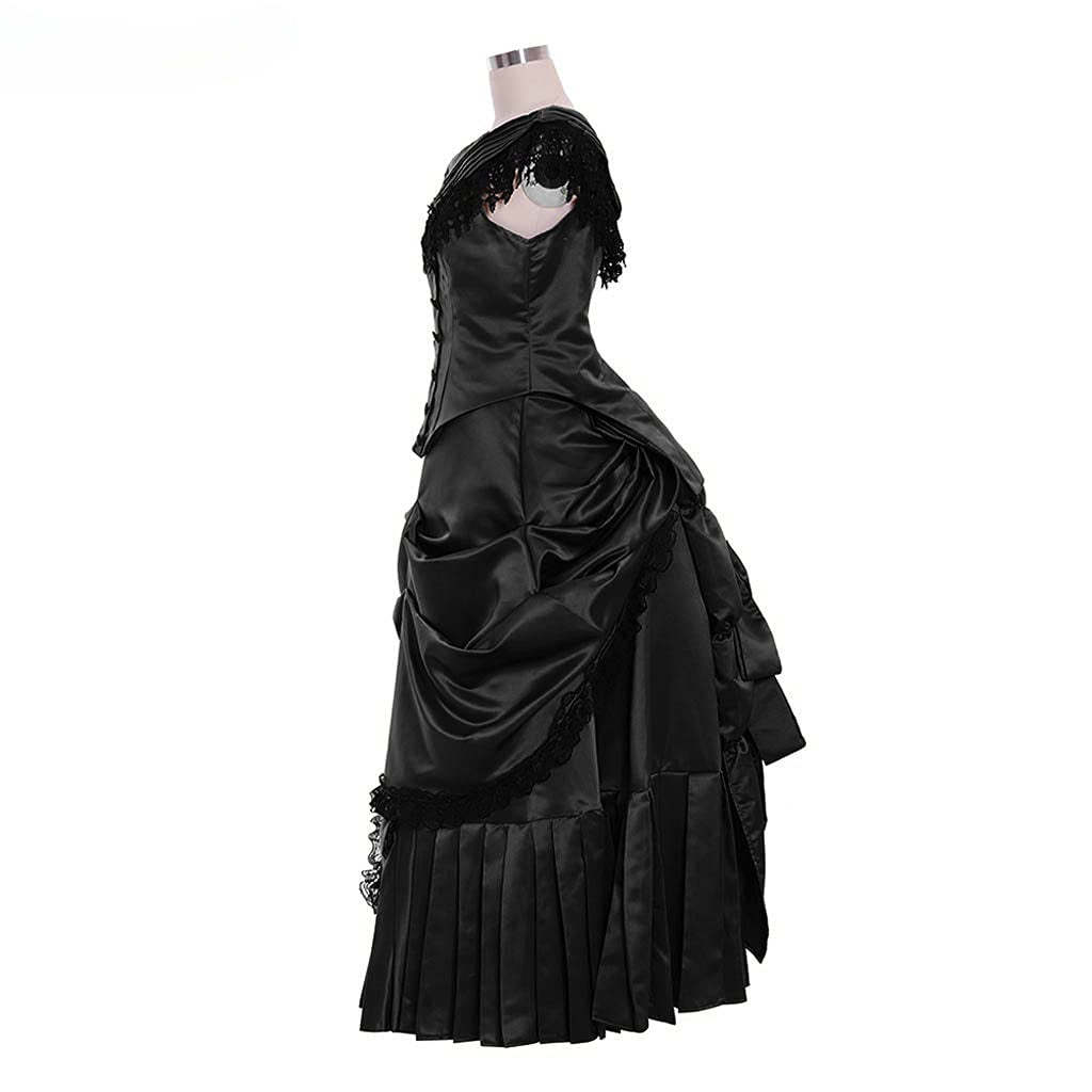 Victorian Bustle Gown | Elegant Queen’s Gothic Georgian Dress for Masquerade & Reenactment-Astricos