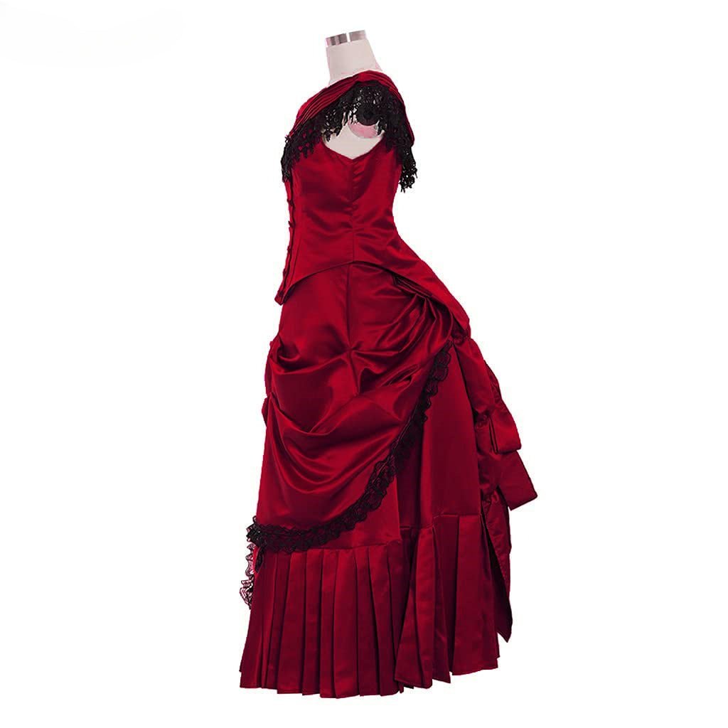 Victorian Bustle Gown | Elegant Queen’s Gothic Georgian Dress for Masquerade & Reenactment-Astricos
