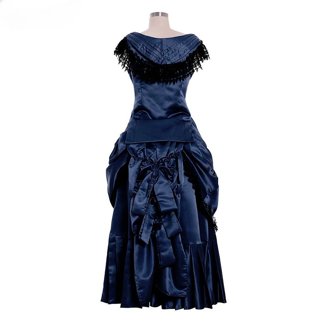 Victorian Bustle Gown | Elegant Queen’s Gothic Georgian Dress for Masquerade & Reenactment-Astricos