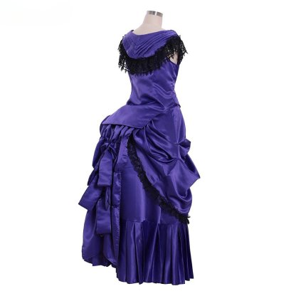 Victorian Bustle Gown | Elegant Queen’s Gothic Georgian Dress for Masquerade & Reenactment-Astricos