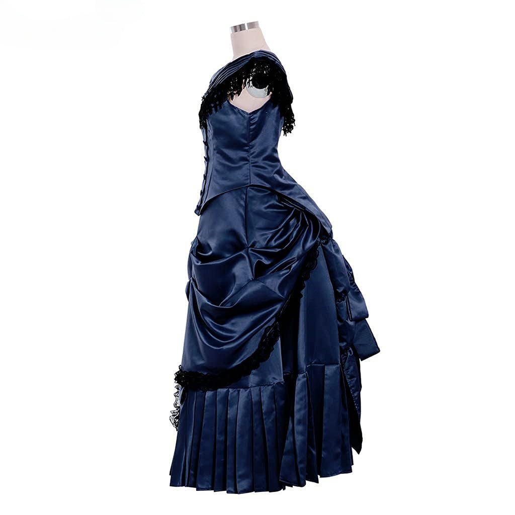 Victorian Bustle Gown | Elegant Queen’s Gothic Georgian Dress for Masquerade & Reenactment-Astricos