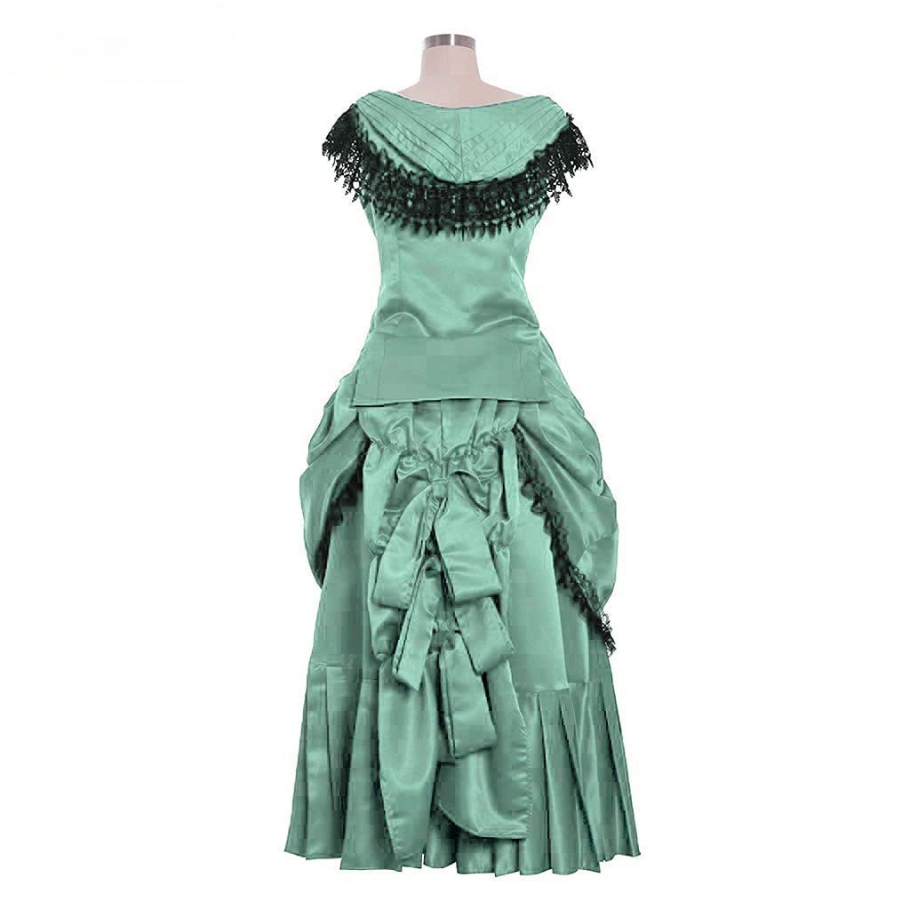Victorian Bustle Gown | Elegant Queen’s Gothic Georgian Dress for Masquerade & Reenactment-Astricos