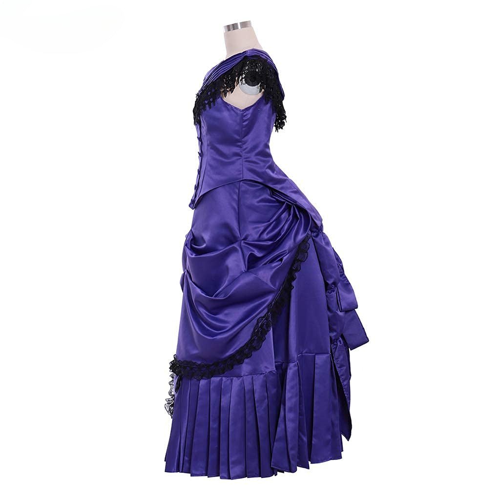Victorian Bustle Gown | Elegant Queen’s Gothic Georgian Dress for Masquerade & Reenactment-Astricos