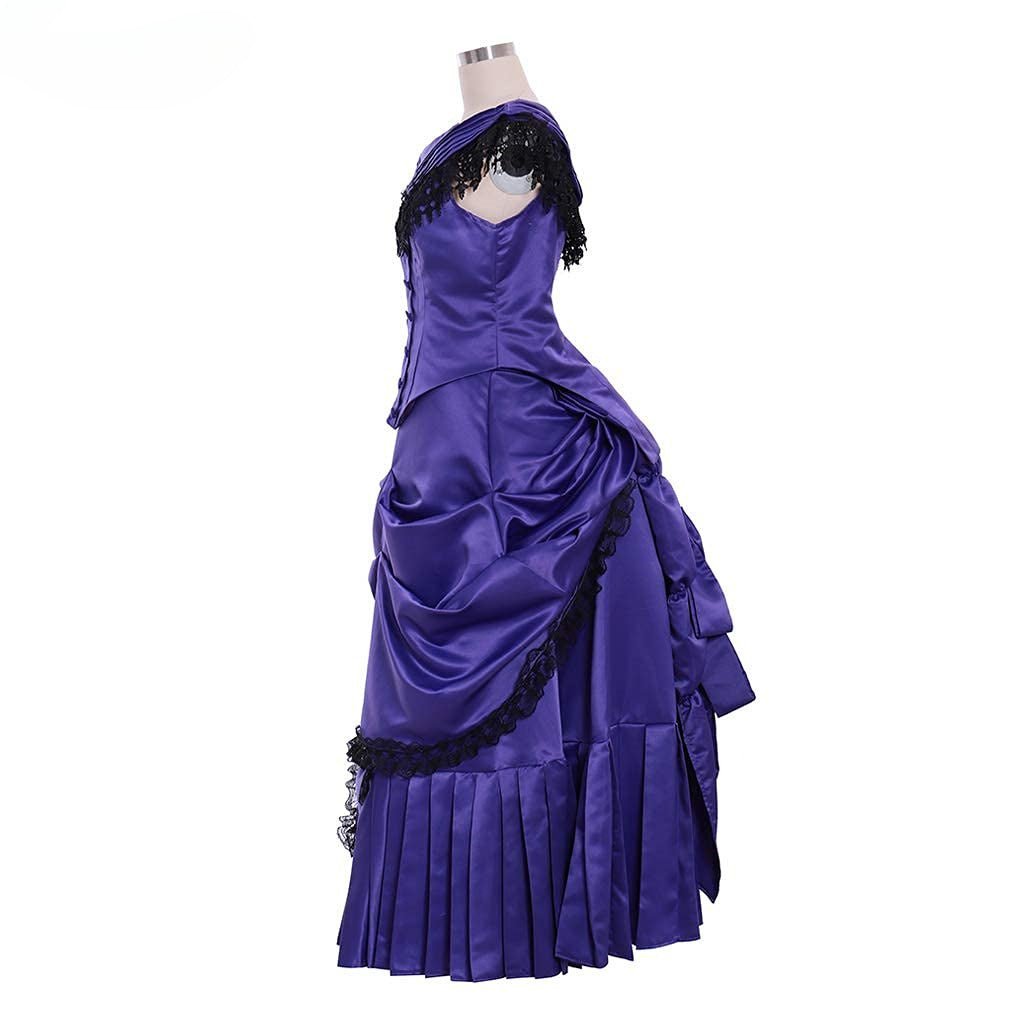 Victorian Bustle Gown | Elegant Queen’s Gothic Georgian Dress for Masquerade & Reenactment-Astricos