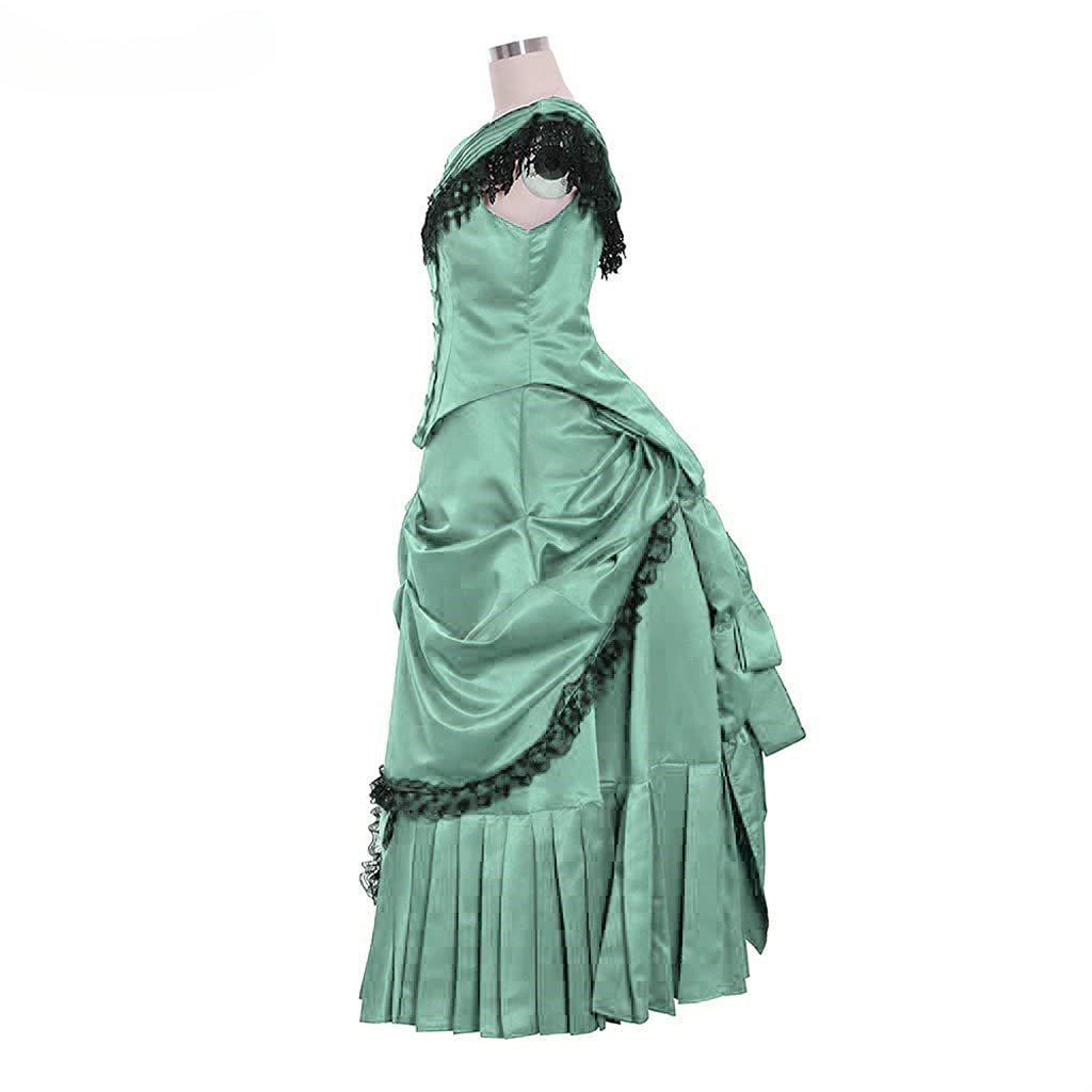 Victorian Bustle Gown | Elegant Queen’s Gothic Georgian Dress for Masquerade & Reenactment-Astricos