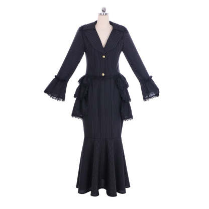 Victorian Gothic Black Bustle Gown Dress - Corset & Steampunk Skirt for Cosplay-Astricos