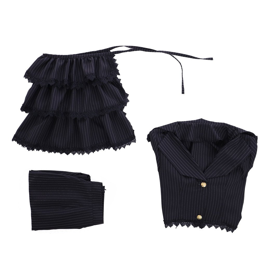 Victorian Gothic Black Bustle Gown Dress - Corset & Steampunk Skirt for Cosplay-Astricos