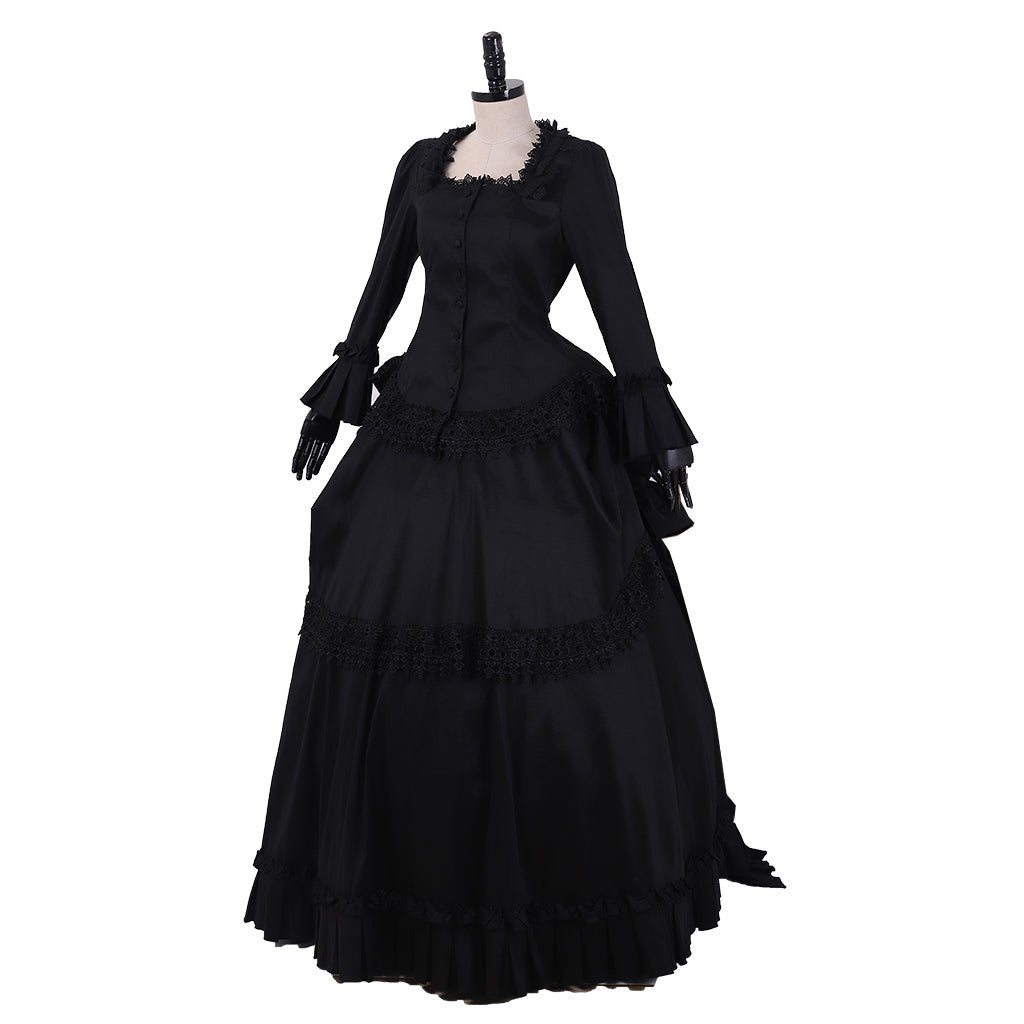 Victorian Gothic Bustle Dress - Vintage Steampunk Ball Gown Cosplay Costume | Astricos-Astricos