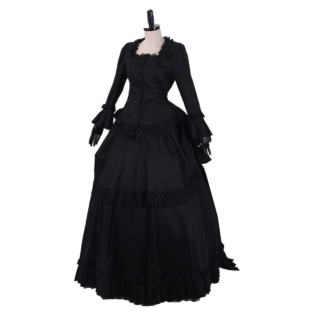 Victorian Gothic Bustle Dress - Vintage Steampunk Ball Gown Cosplay Costume | Astricos-Astricos