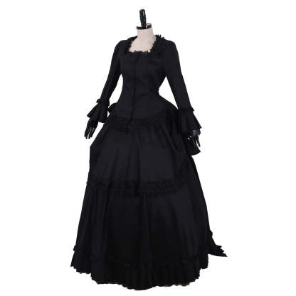 Victorian Gothic Bustle Dress - Vintage Steampunk Ball Gown Cosplay Costume | Astricos-Astricos