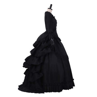 Victorian Gothic Bustle Dress - Vintage Steampunk Ball Gown Cosplay Costume | Astricos-Astricos