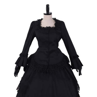 Victorian Gothic Bustle Dress - Vintage Steampunk Ball Gown Cosplay Costume | Astricos-Astricos