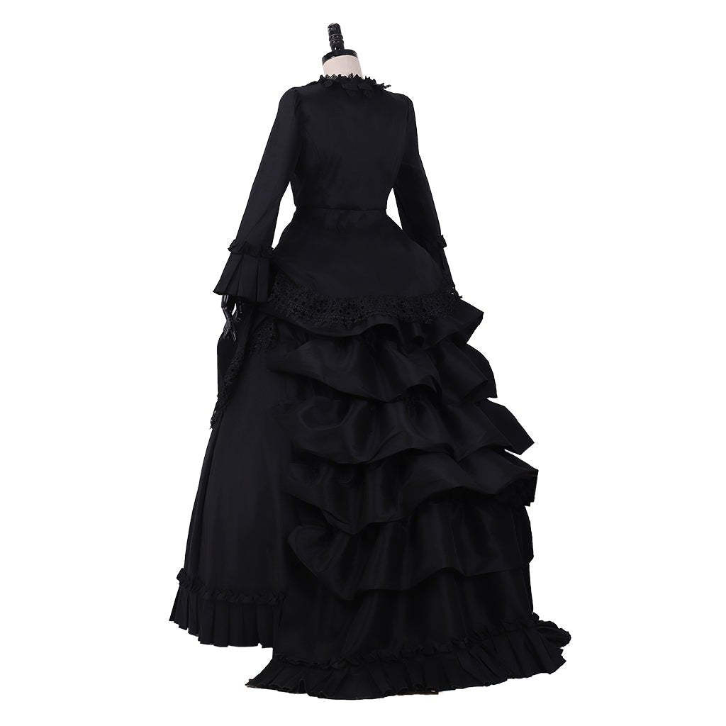 Victorian Gothic Bustle Dress - Vintage Steampunk Ball Gown Cosplay Costume | Astricos-Astricos