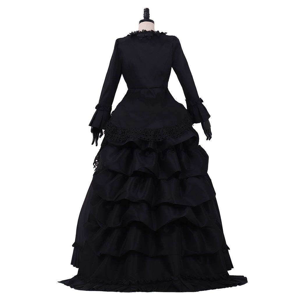 Victorian Gothic Bustle Dress - Vintage Steampunk Ball Gown Cosplay Costume | Astricos-Astricos