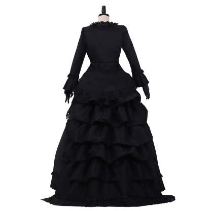 Victorian Gothic Bustle Dress - Vintage Steampunk Ball Gown Cosplay Costume | Astricos-Astricos