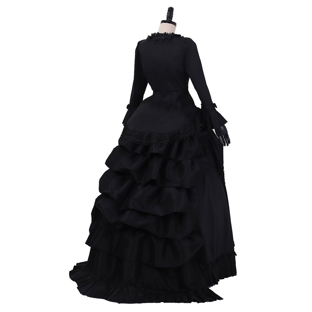 Victorian Gothic Bustle Dress - Vintage Steampunk Ball Gown Cosplay Costume | Astricos-Astricos