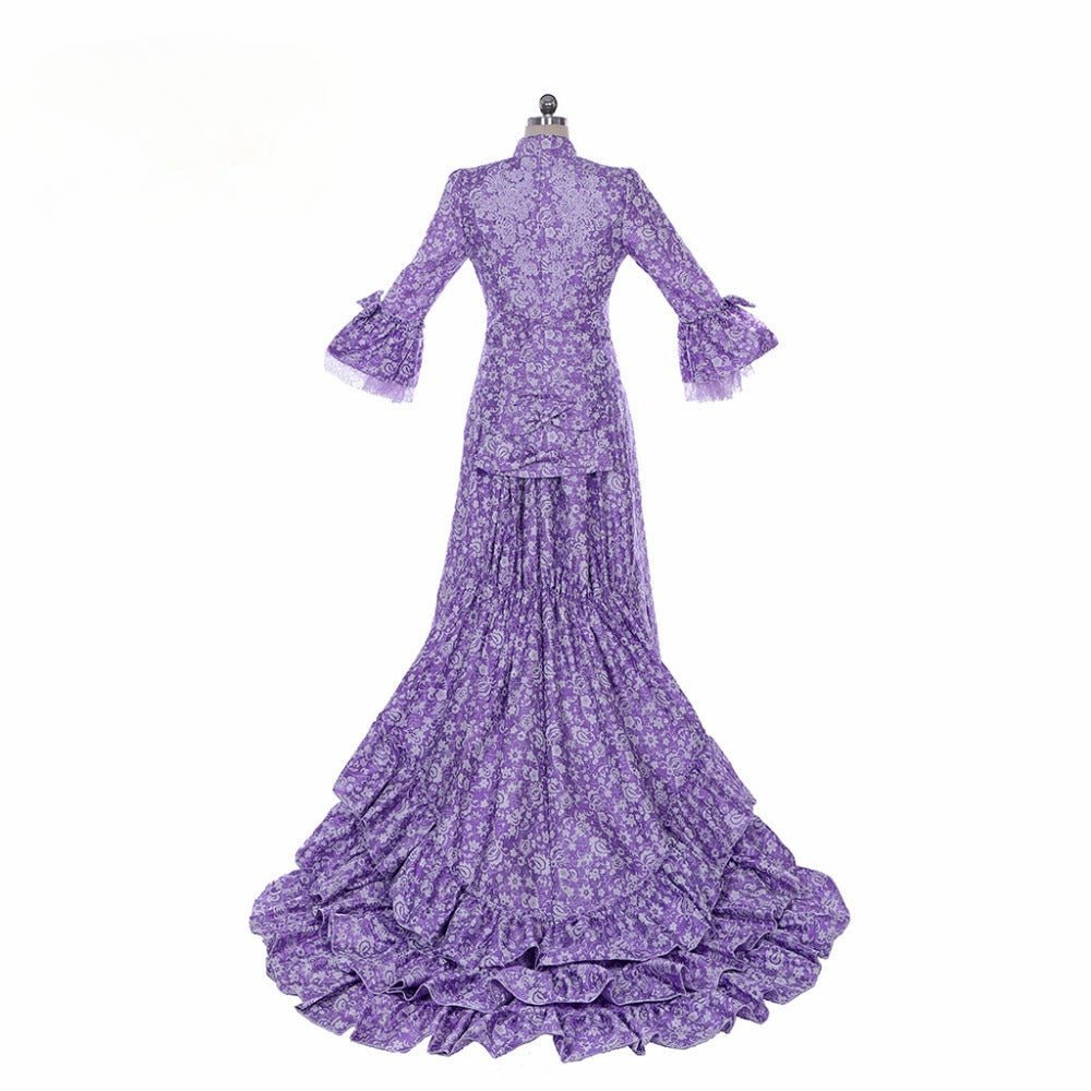 Victorian Gothic Purple Bustle Gown | Civil War Southern Belle Ball Dress for Cosplay & Christmas-Astricos