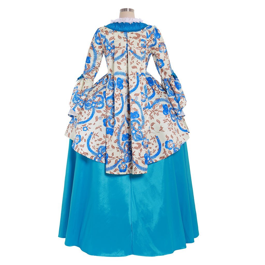 Victorian Rococo Gothic Marie Antoinette Dress | Custom Colonial Walking & Riding Flower Dress for Women-Astricos