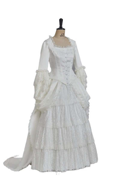 Victorian White Bridal Masquerade Gown - Christine Daae Cosplay Costume from The Phantom of the Opera-Astricos
