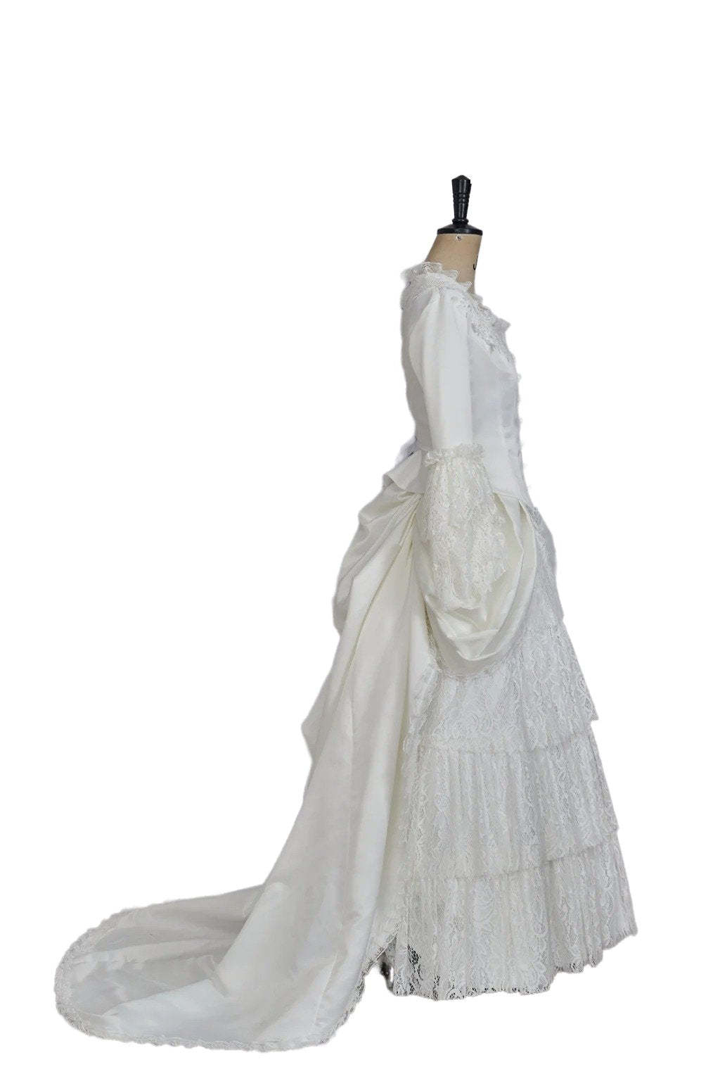 Victorian White Bridal Masquerade Gown - Christine Daae Cosplay Costume from The Phantom of the Opera-Astricos
