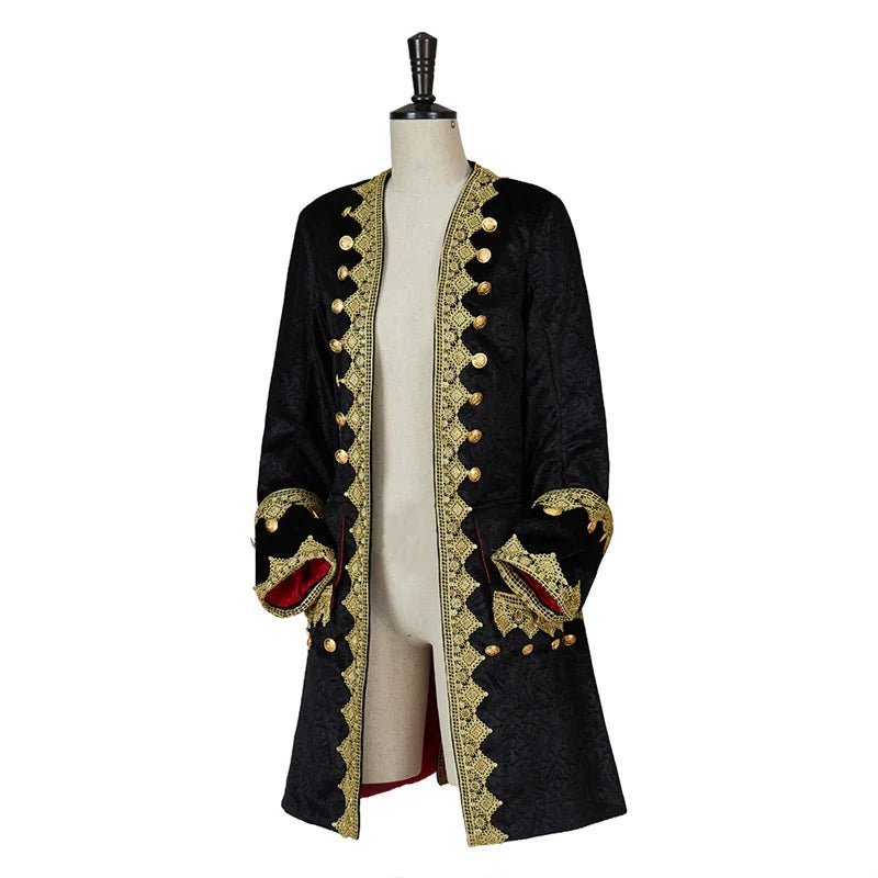 Vintage Noble Men's Gothic Medieval Prince Coat with Top Hat | Steampunk Retro Ball Jacket | Astricos-Astricos
