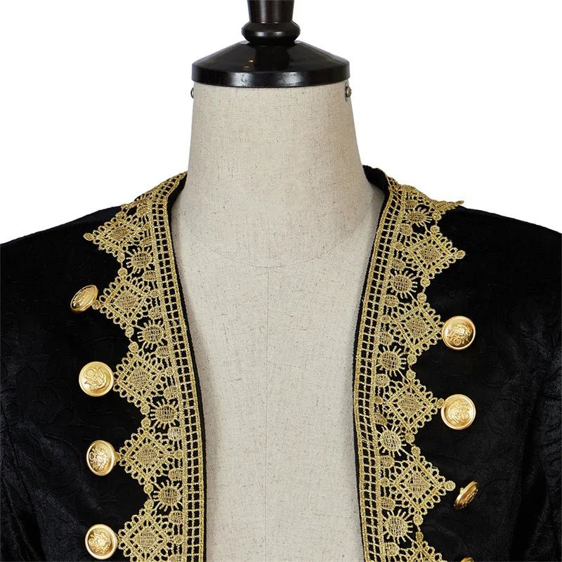 Vintage Noble Men's Gothic Medieval Prince Coat with Top Hat | Steampunk Retro Ball Jacket | Astricos-Astricos