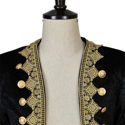 Vintage Noble Men's Gothic Medieval Prince Coat with Top Hat | Steampunk Retro Ball Jacket | Astricos-Astricos