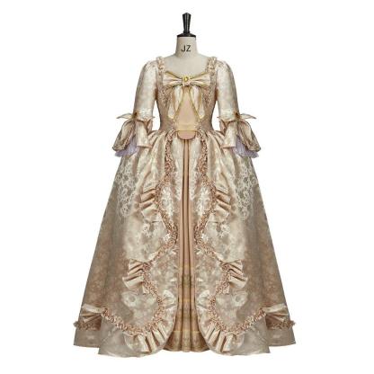 Vintage Rococo Victorian Renaissance Princess Colonial Period Prom Dress - Elegant 3/4 Sleeve Ball Gown-Astricos