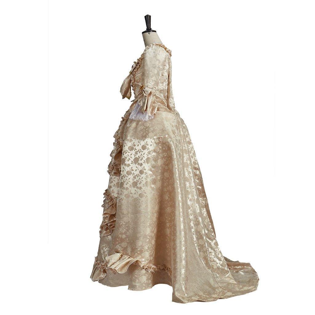 Vintage Rococo Victorian Renaissance Princess Colonial Period Prom Dress - Elegant 3/4 Sleeve Ball Gown-Astricos