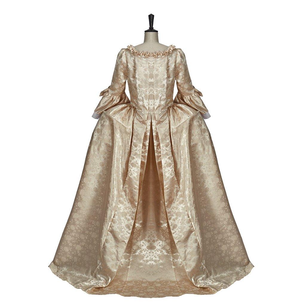 Vintage Rococo Victorian Renaissance Princess Colonial Period Prom Dress - Elegant 3/4 Sleeve Ball Gown-Astricos
